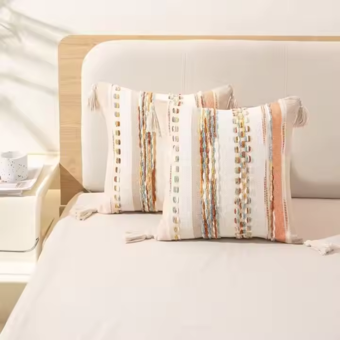 Boho Tufted Cushion Cover with Tassels