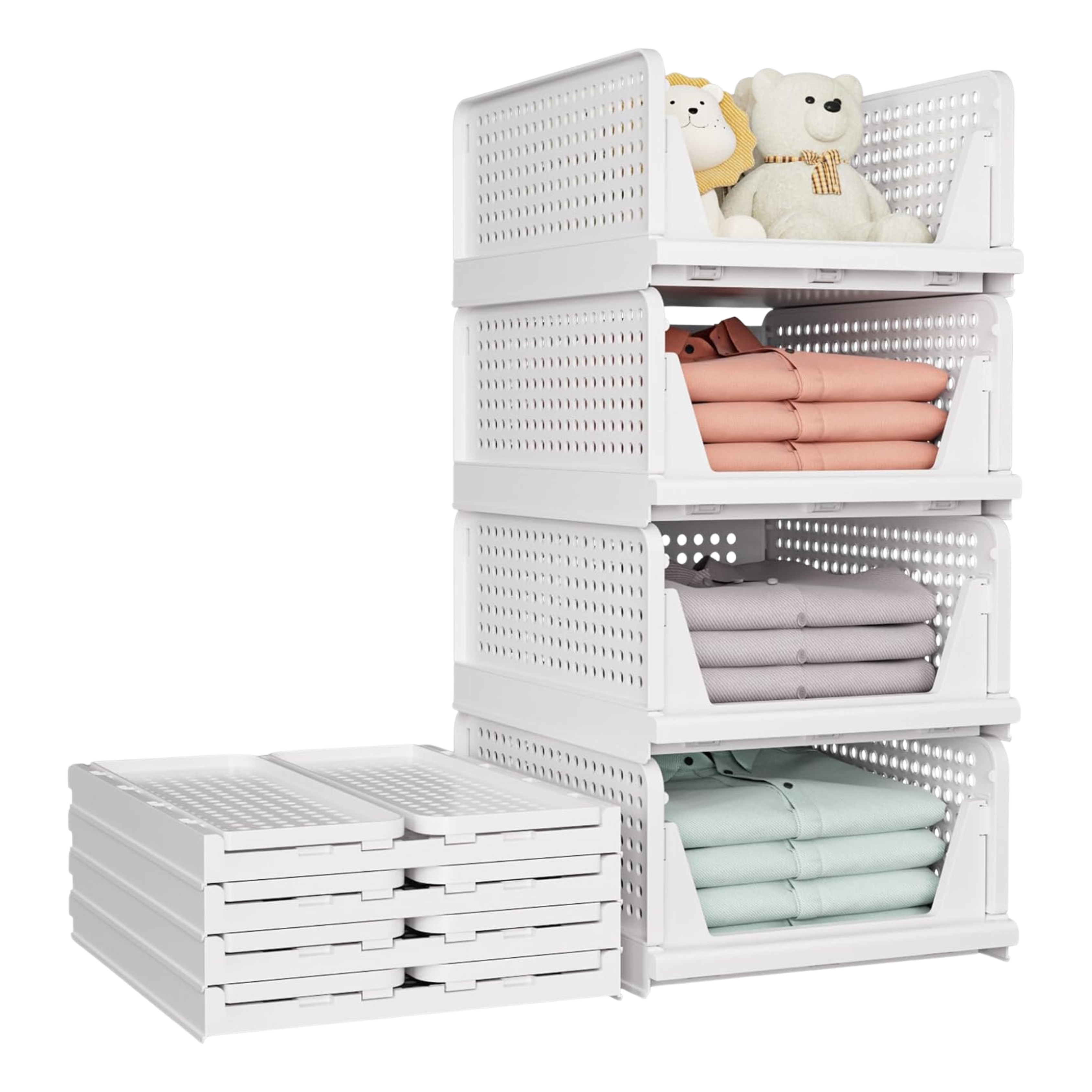 Pack Stackable Closet Storage Basket